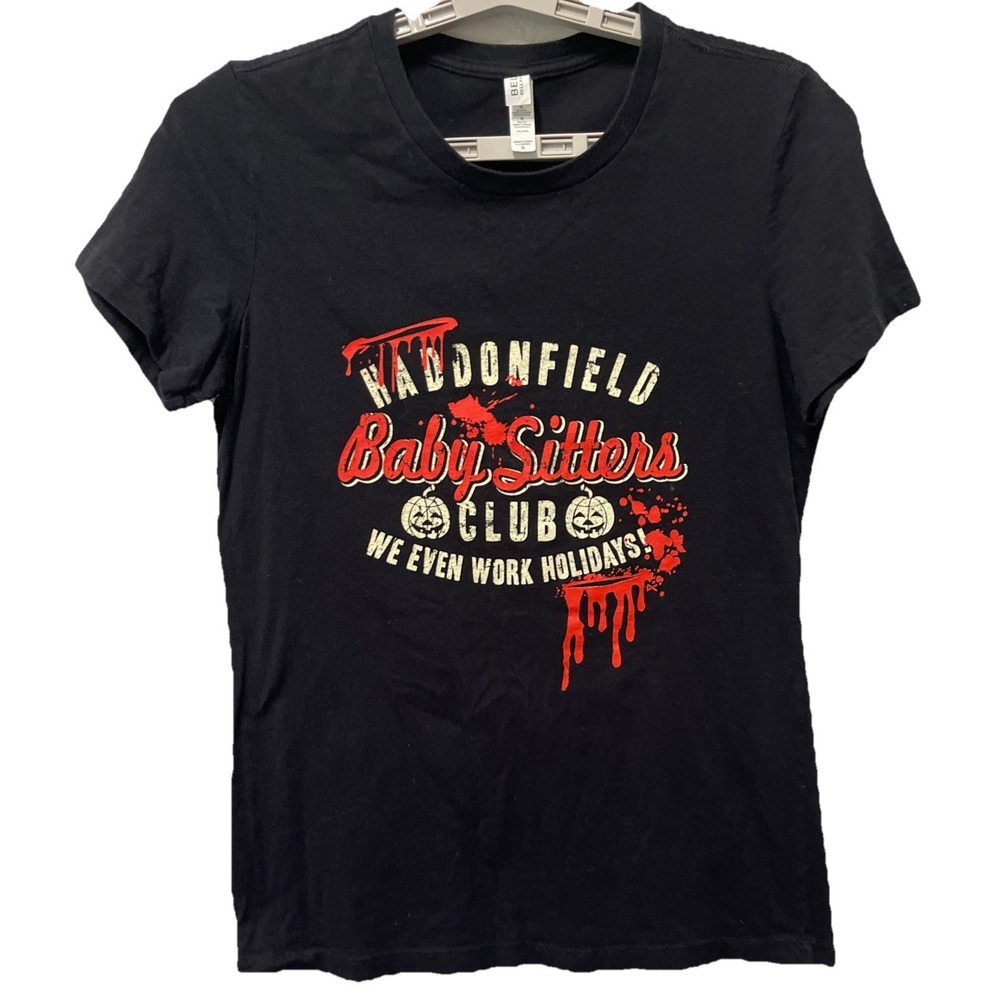 Halloween Haddonfield Baby Sitters Club Black T Shirt Women's XLarge